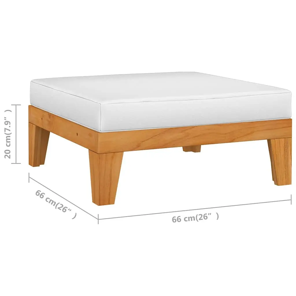 Garden Lounge Set White 7 Piece Solid Wood Outdoor Furniture with Cushions