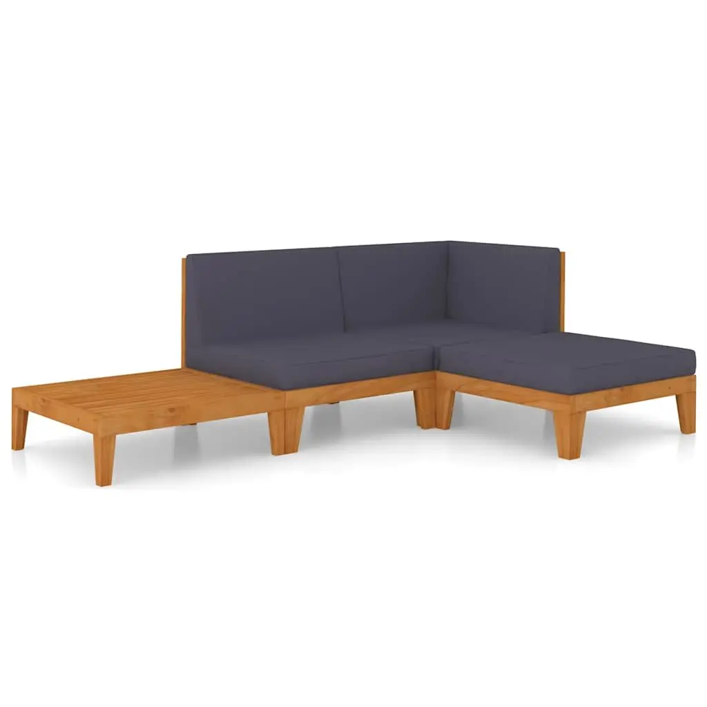 Garden Lounge Set 4 Piece Outdoor Furniture with Cushions Solid Wood Grey