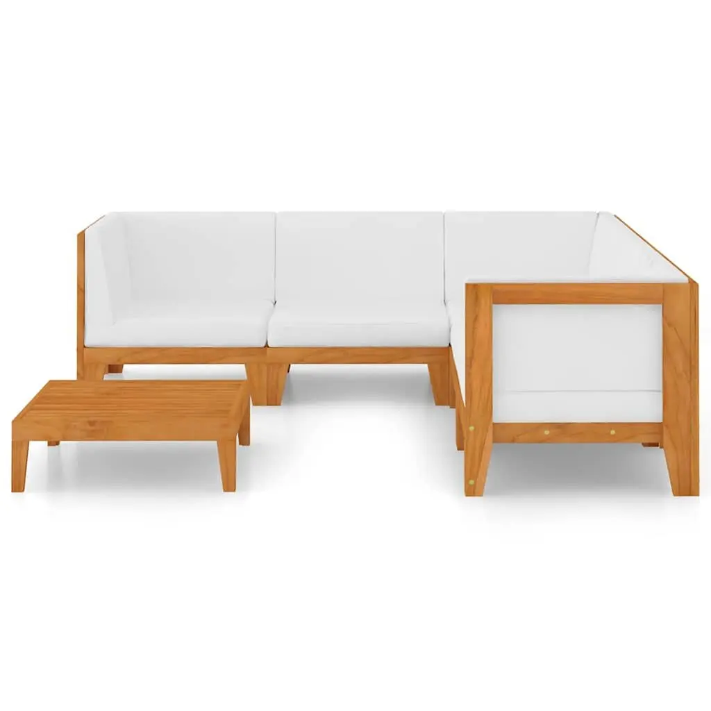 Garden Lounge Set 6 Piece Outdoor Furniture Modular Sectional with Cushions