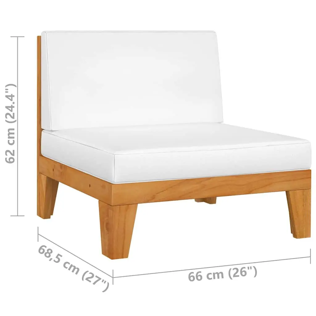 3 Piece Garden Lounge Set with Solid Wood and Cushions
