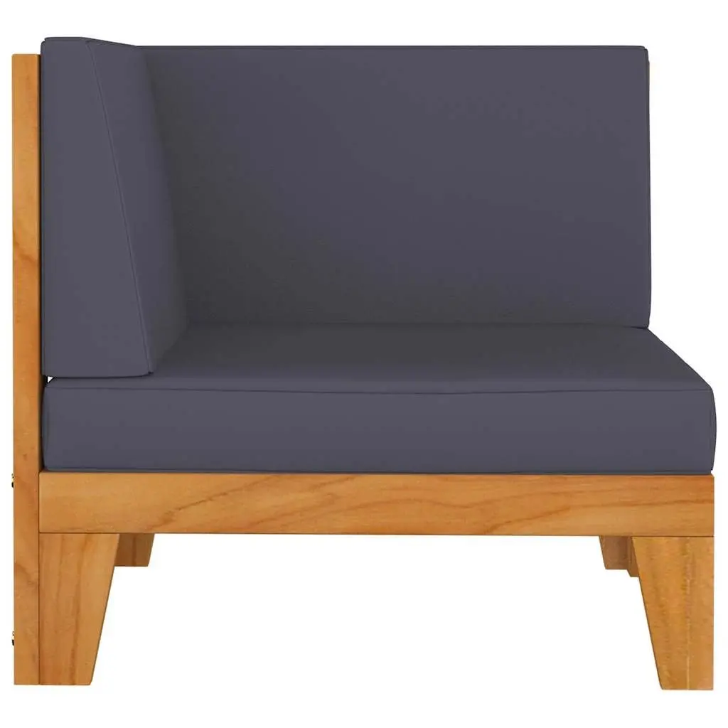 Garden Lounge Set 4 Piece Outdoor Furniture Grey Acacia Wood with Cushions