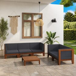 Compact and Stylish 6-Piece Garden Lounge Set for Outdoors