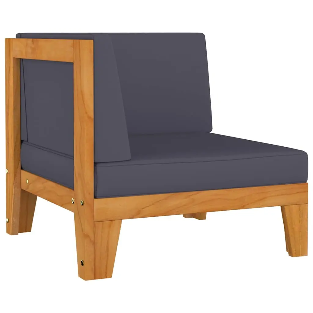 Garden Lounge Set 9 Piece Outdoor Furniture Grey Acacia Wood Modular Cushions