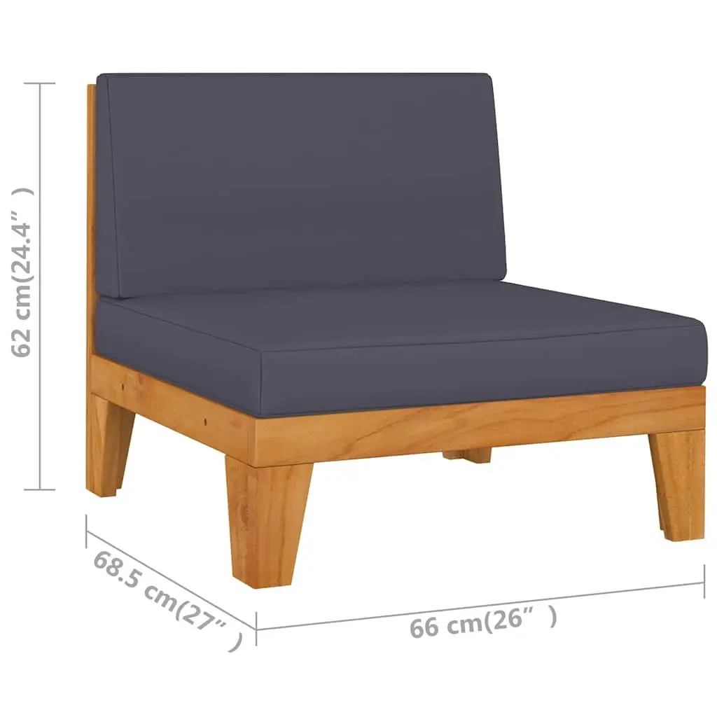 Garden Lounge Set 8 Piece Outdoor Furniture with Cushions Acacia Wood Grey