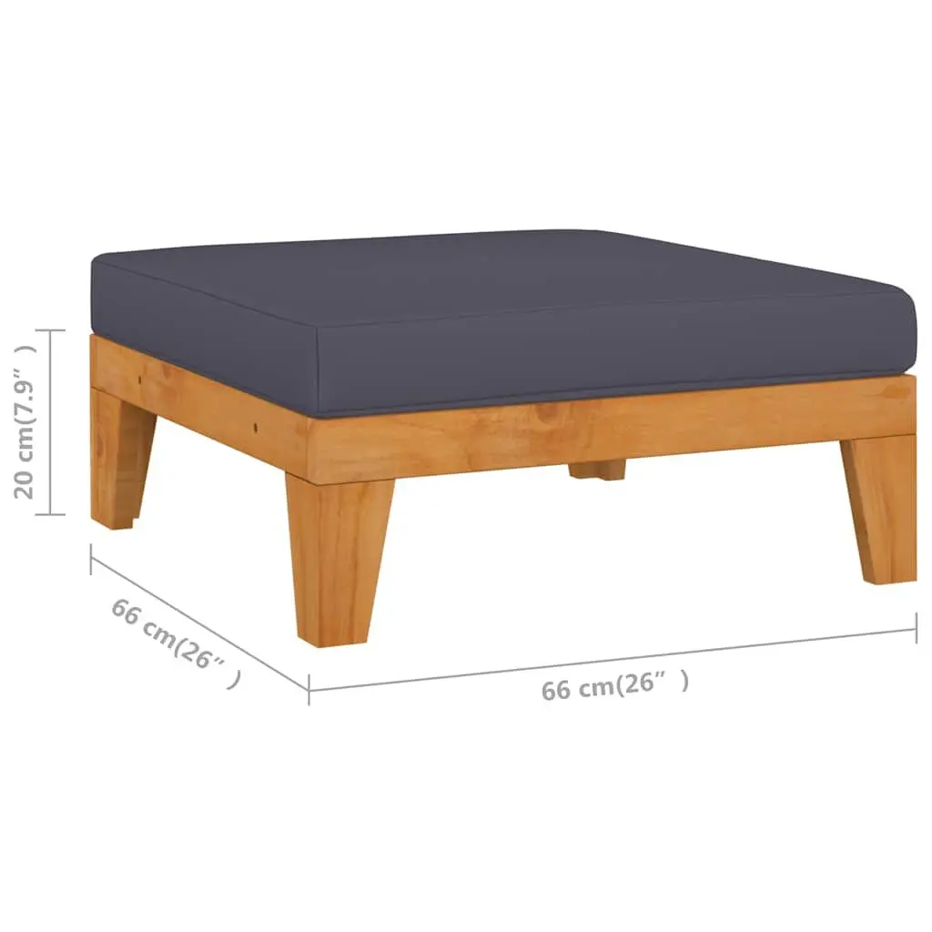 Garden Lounge Set 8 Piece Outdoor Furniture with Cushions Acacia Wood Grey