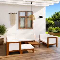 10-Piece Outdoor Lounge Set with Durable Acacia Frame