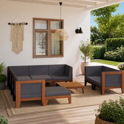 10 Piece Outdoor Lounge Set in Grey