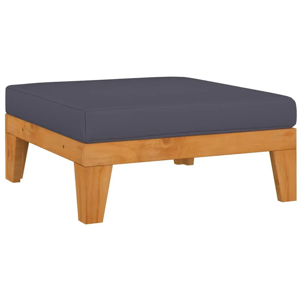 Garden Lounge Set 11 Piece Outdoor Furniture Grey Acacia Wood Cushions Modular