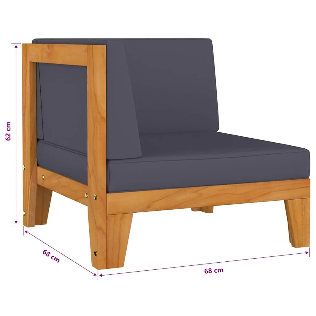 Garden Lounge Set 11 Piece Outdoor Furniture Grey Acacia Wood Cushions Modular