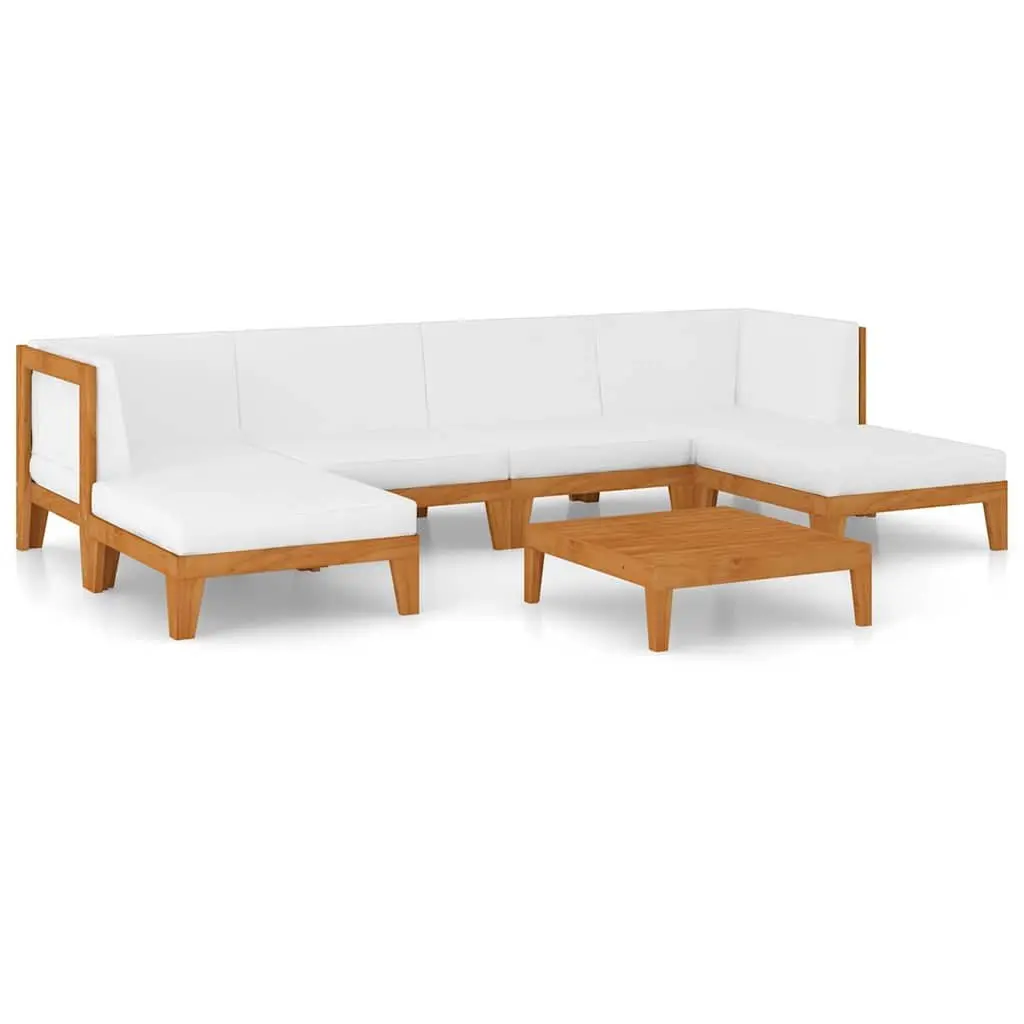 Garden Lounge Set 7 Piece Outdoor Furniture with Cushions Solid Acacia Wood