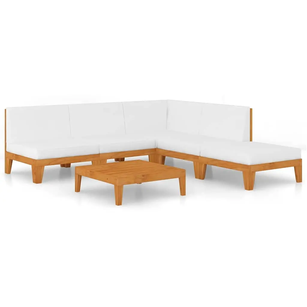 Garden Lounge Set 6 Piece Outdoor Furniture with Cushions Solid Wood Modular