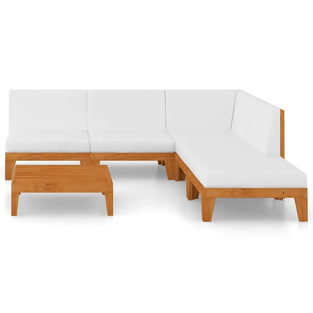 Garden Lounge Set 6 Piece Outdoor Furniture with Cushions Solid Wood Modular