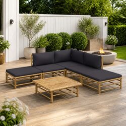 Bamboo Garden Lounge Set for Outdoor Comfort