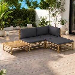 Modular Bamboo Lounge Set for Outdoors