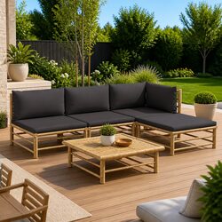 5 Piece Bamboo Lounge Set