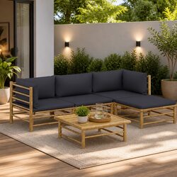 5 Piece Bamboo Lounge Set: Comfort Meets Versatility