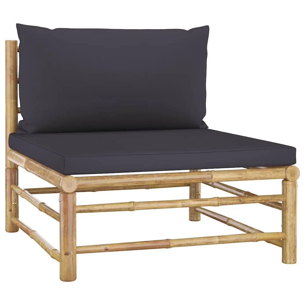 Garden Lounge Set 7 Piece Bamboo Outdoor Furniture with Cushions Modular