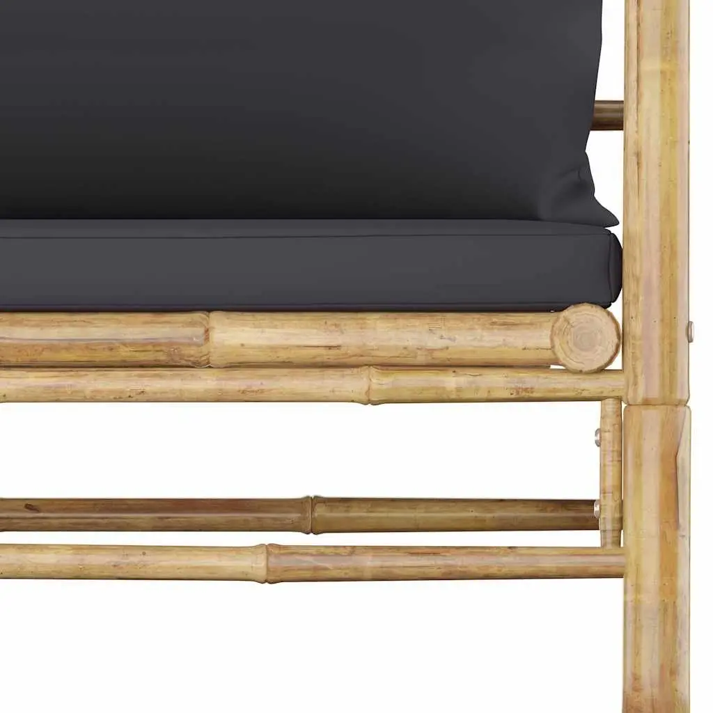 Garden Lounge Set 7 Piece Bamboo Outdoor Furniture with Cushions Modular