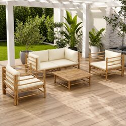 5-Piece Bamboo Garden Lounge Set