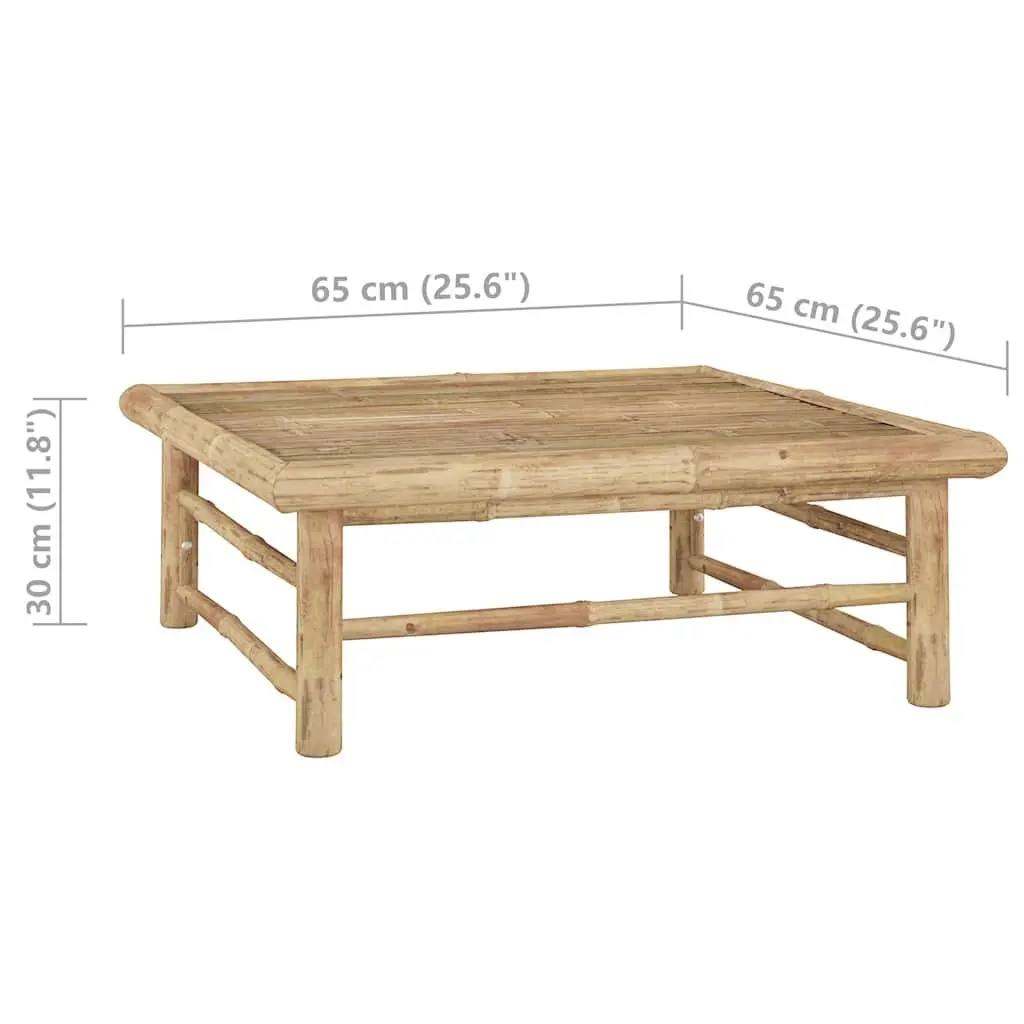 Garden Lounge Set 6 Piece Bamboo Outdoor Furniture Modular Seating with Cushions
