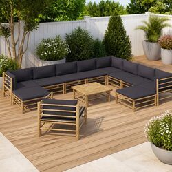 12-Piece Bamboo Garden Lounge Set