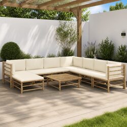 Compact 9-Piece Bamboo Lounge Set with Comfort