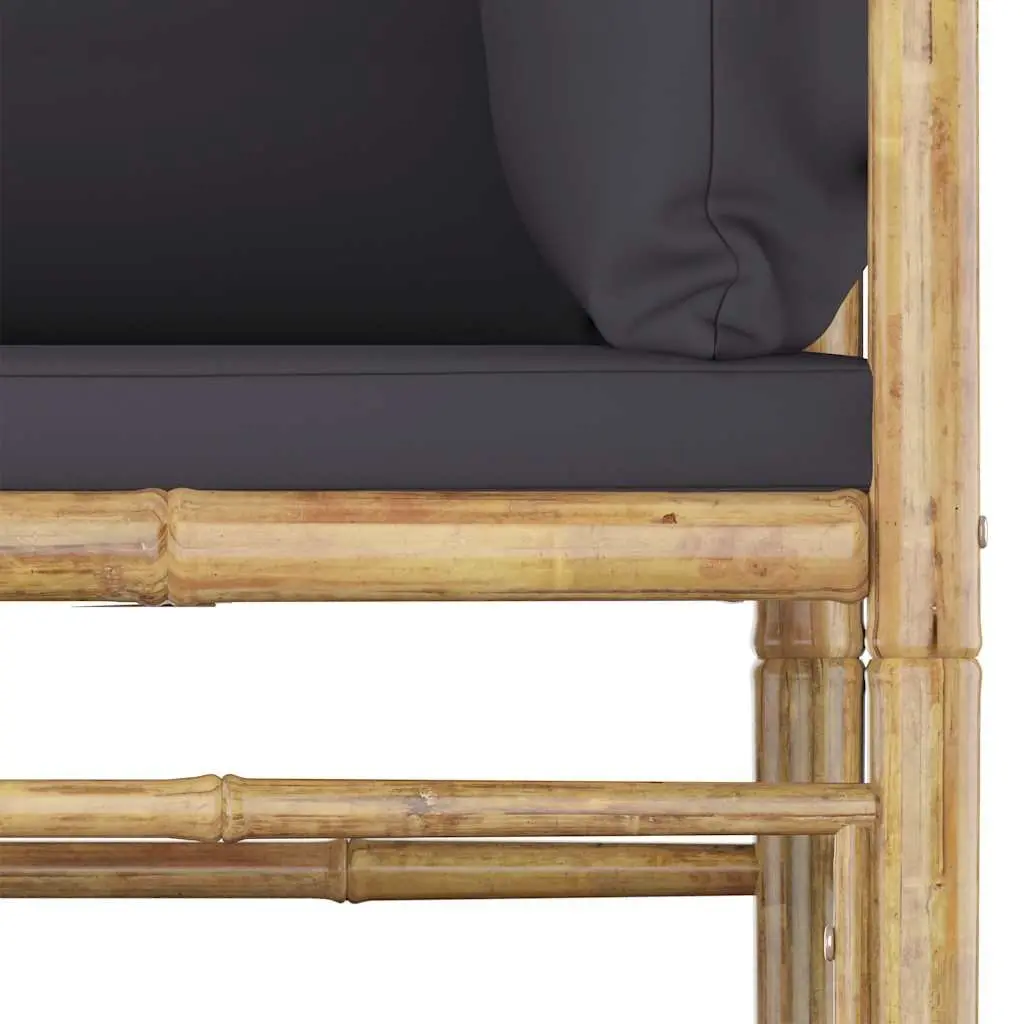 Garden Lounge Set 7 Piece Bamboo Outdoor Furniture with Cushions Modular