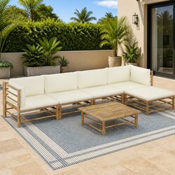 6-Piece Bamboo Garden Lounge Set — Perfect for Outdoors