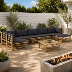 8-Piece Bamboo Garden Lounge Set