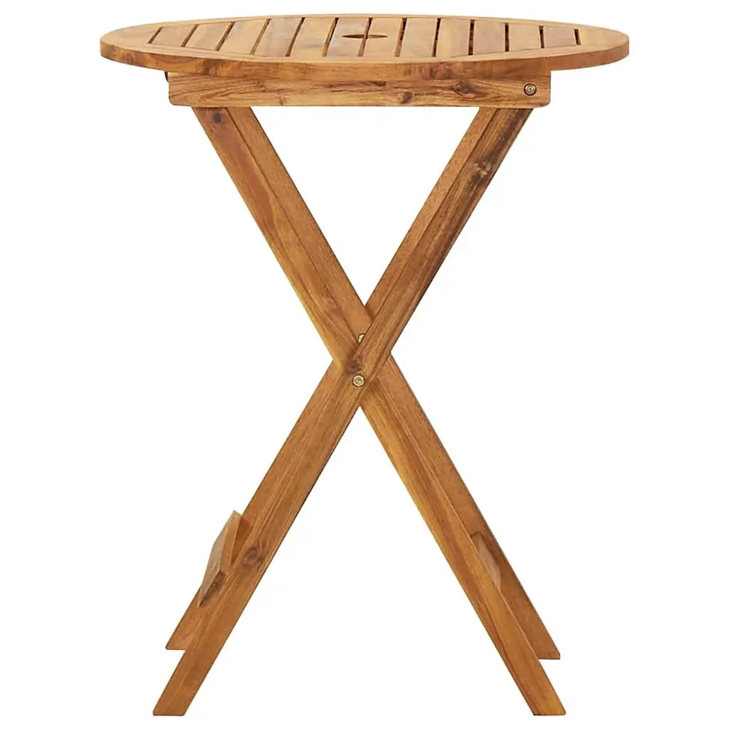 Folding Garden Dining Set 3 Piece Outdoor Table Chairs Wood Furniture Patio