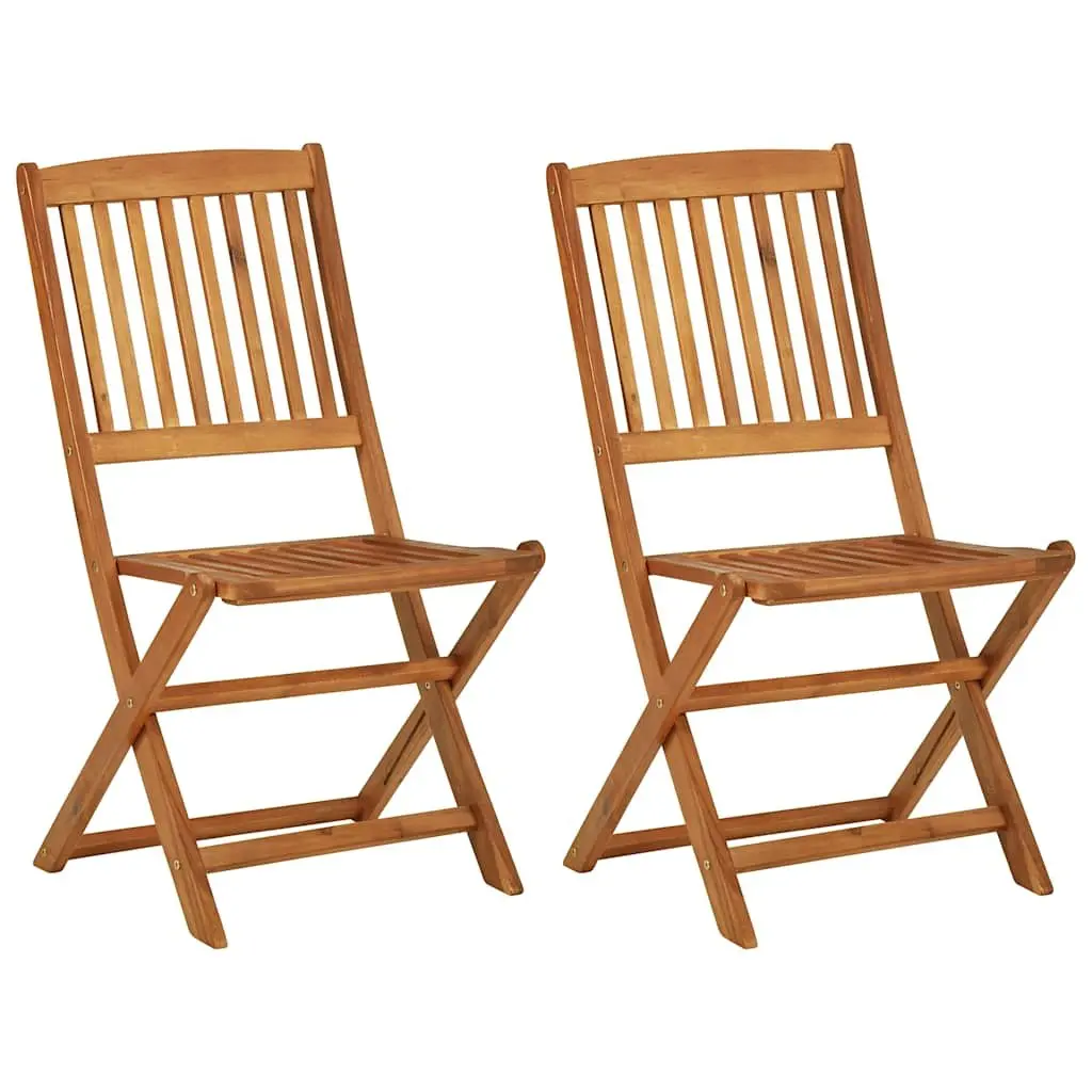 3 Piece Folding Garden Dining Set Outdoor Table Chairs Wooden Acacia