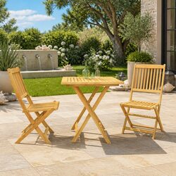 Compact and Stylish Folding Garden Dining Set - 3 Pieces