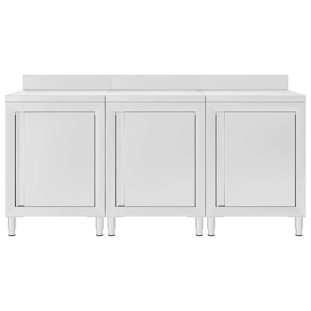 Commercial Work Table Cabinet Stainless Steel 180x60x96 cm Spacious Bottom Storage
