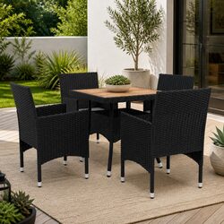 Concise 5-Piece Outdoor Dining Set for Any Garden