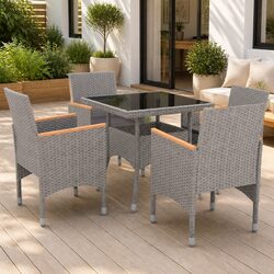 Compact 5-Piece Outdoor Dining Set - Stylish and Strong