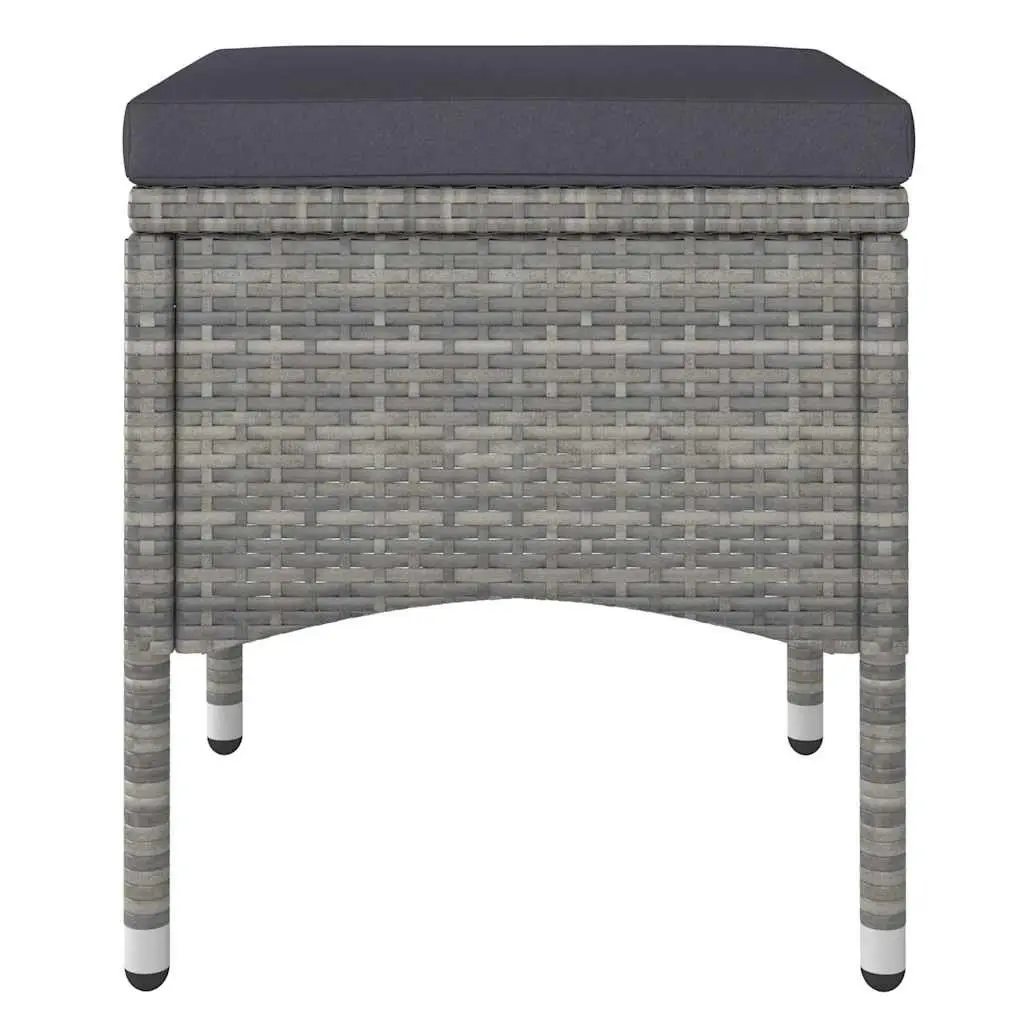 5 Piece Outdoor Dining Set Garden Patio Furniture PE Rattan Acacia Wood Grey