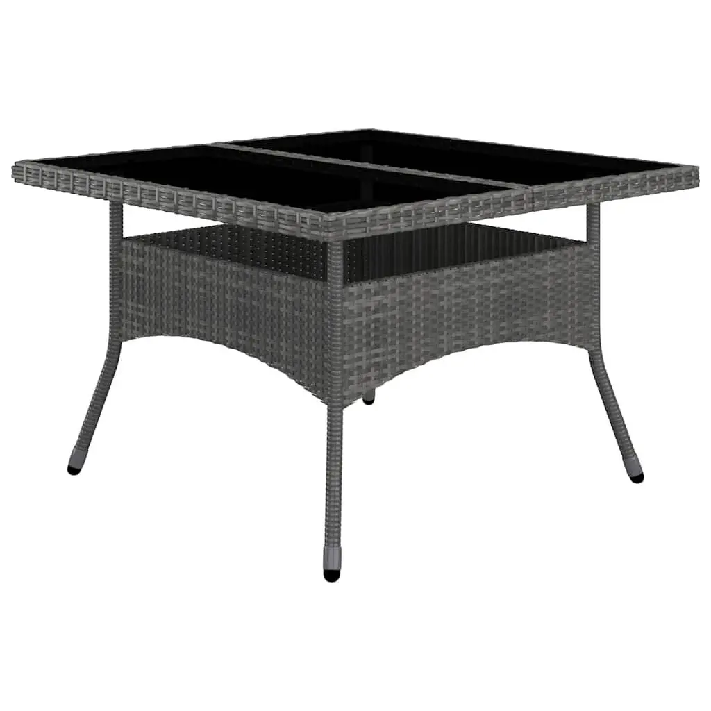 9 Piece Outdoor Dining Set Poly Rattan Acacia Wood Furniture Grey Garden Patio