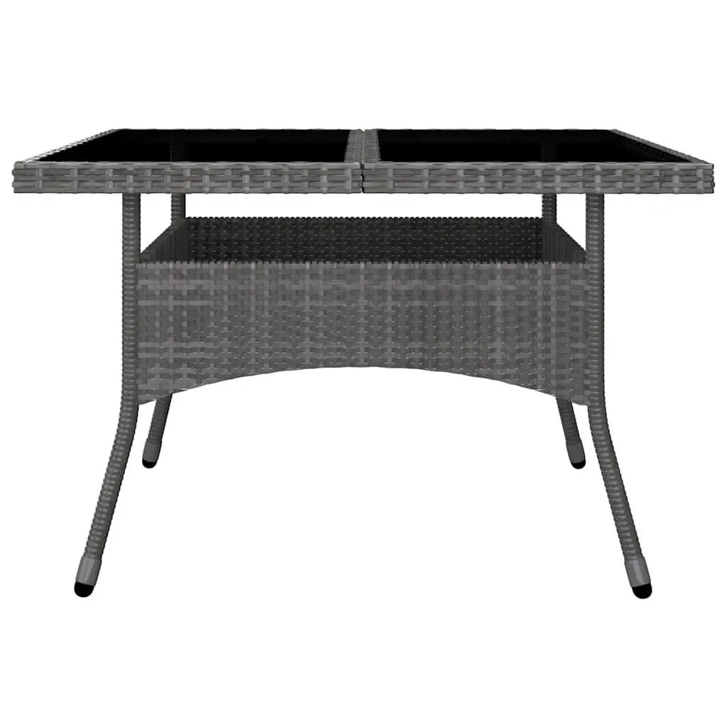 9 Piece Outdoor Dining Set Poly Rattan Acacia Wood Furniture Grey Garden Patio