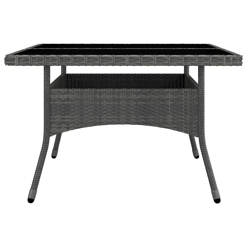 9 Piece Outdoor Dining Set Poly Rattan Acacia Wood Furniture Grey Garden Patio