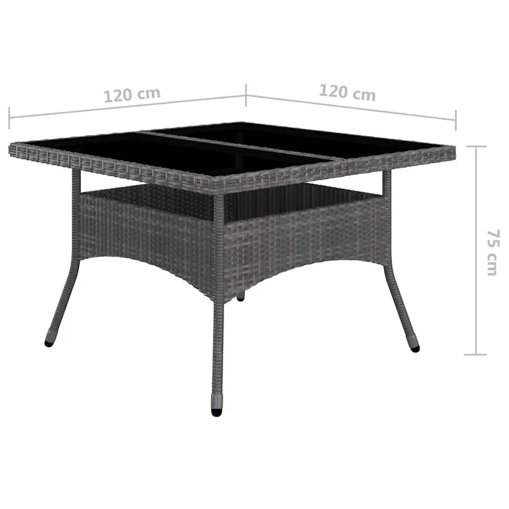 9 Piece Outdoor Dining Set Poly Rattan Acacia Wood Furniture Grey Garden Patio