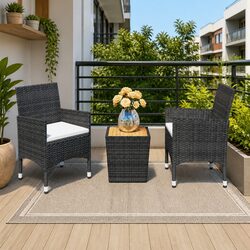 Concise 3 Piece Bistro Set for Outdoor Spaces