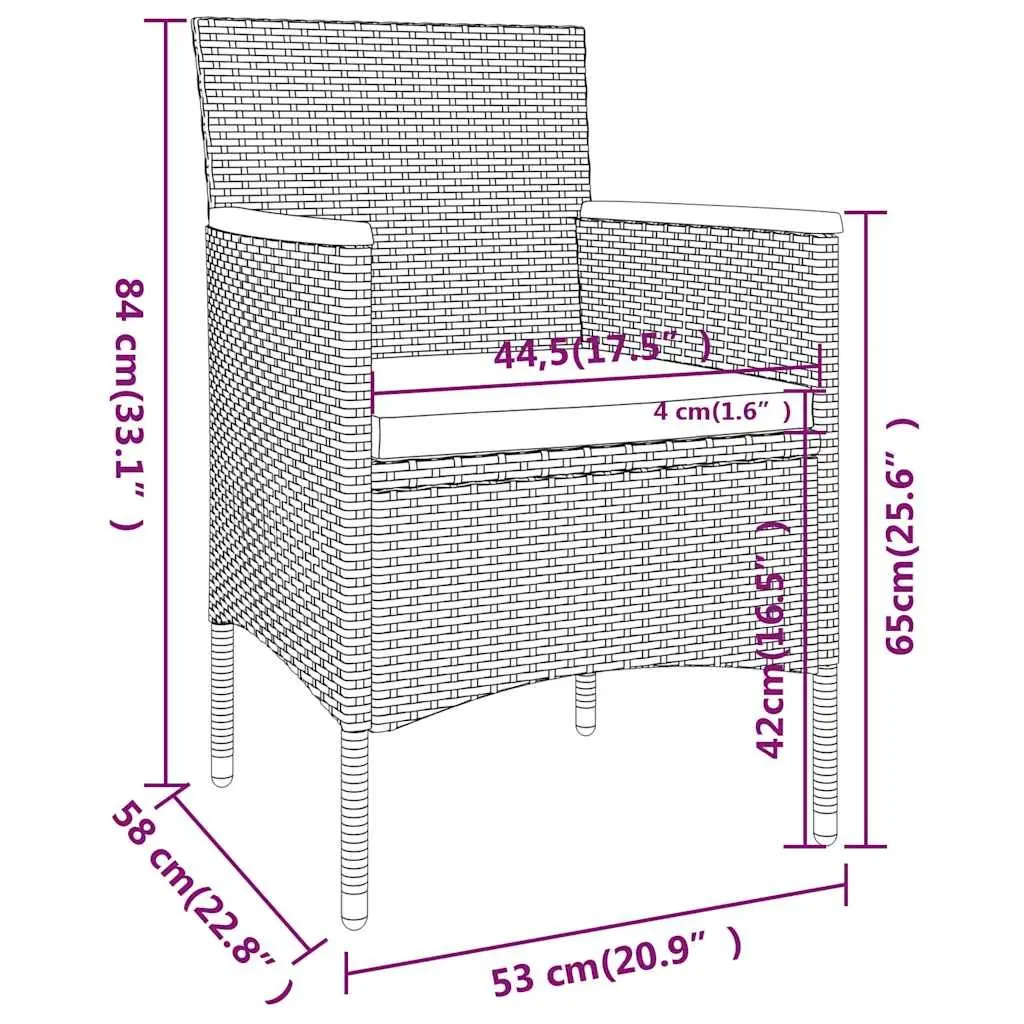 Garden Dining Set 5 Piece Outdoor Furniture Grey Poly Rattan Tempered Glass