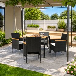 5 Piece Black Garden Dining Set: Quality and Style Combined