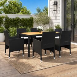 Concise 7 Piece Garden Dining Set for Outdoor Use