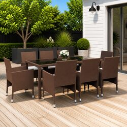 Compact and Durable 9-Piece Outdoor Dining Set