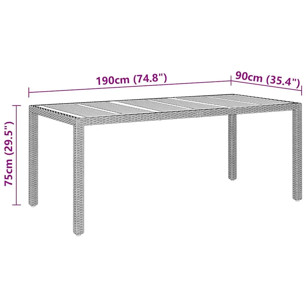 Garden Dining Set 9 Piece Outdoor Patio Furniture Grey PE Rattan Table Chairs