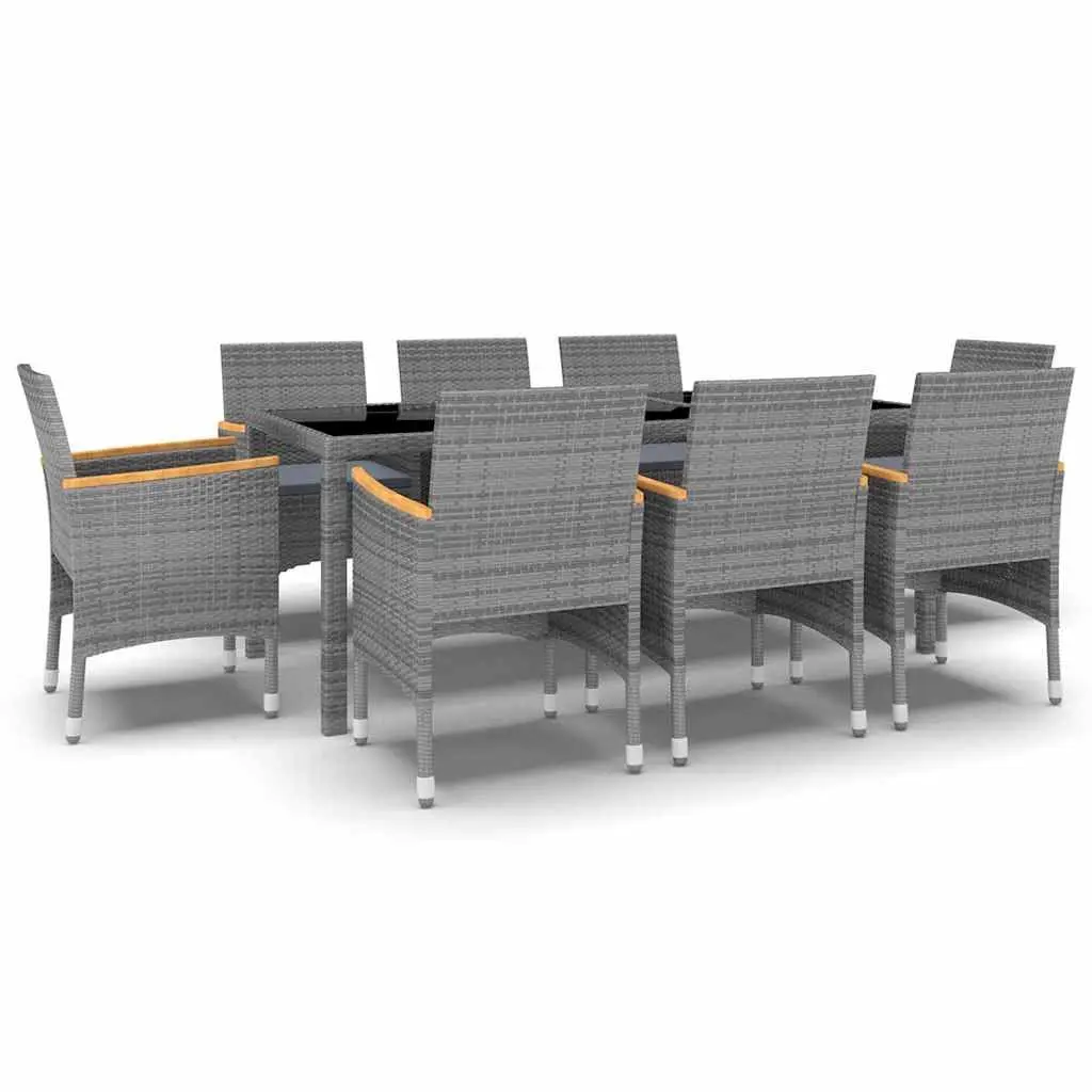 9 Piece Grey Dining Set with Comfort in Mind