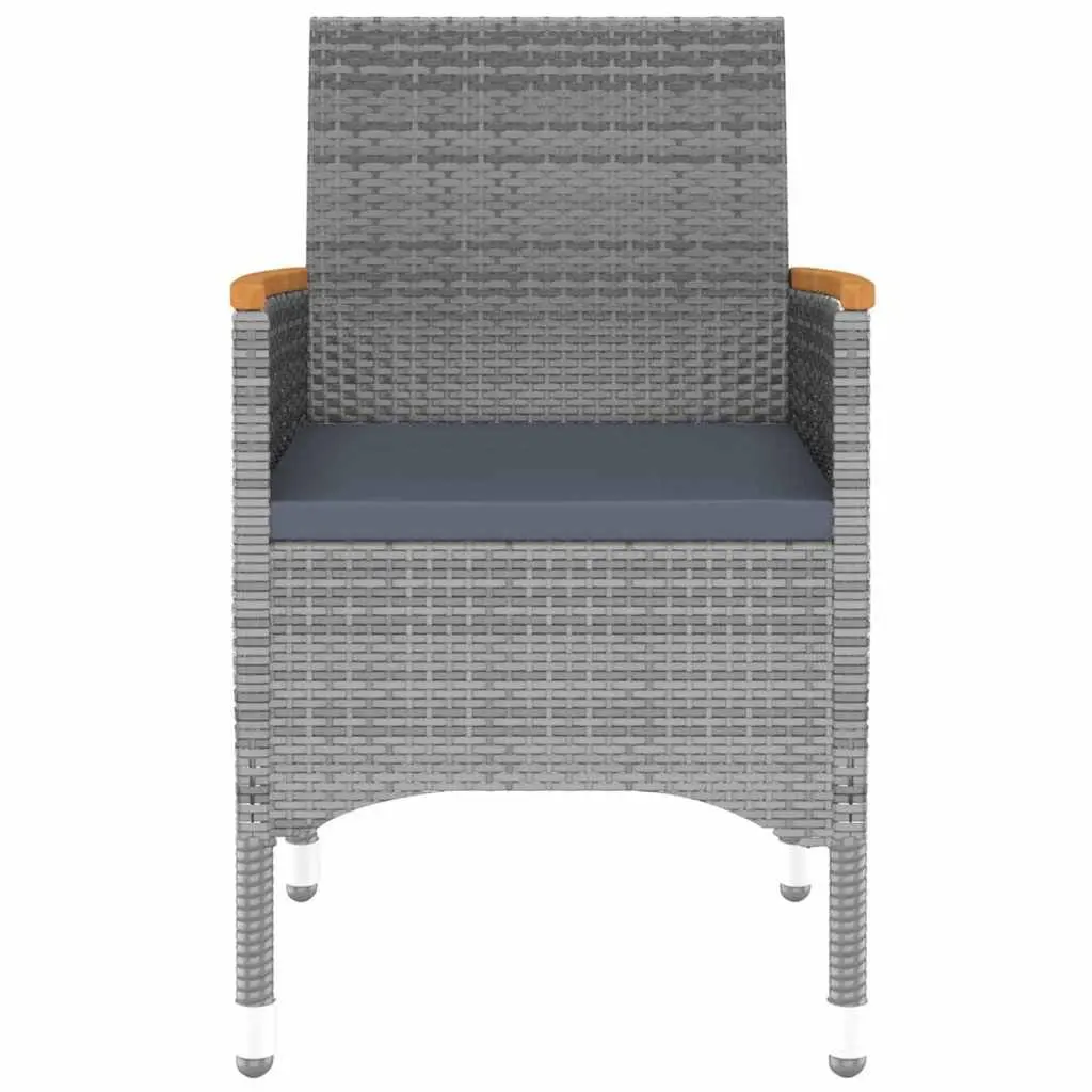 Garden Dining Set 9 Piece Outdoor Patio Furniture Grey Poly Rattan Steel Frame
