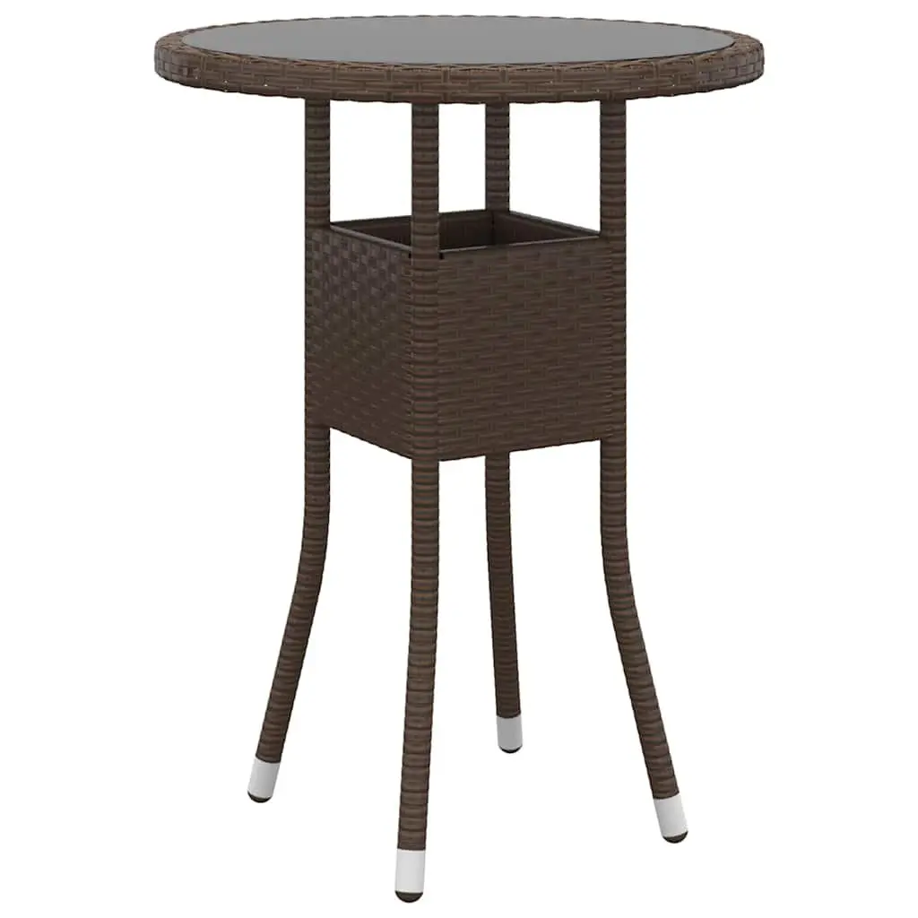 Garden Dining Set Brown 3 Piece Outdoor Patio Furniture PE Rattan Chairs Table