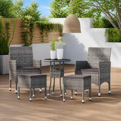 Concise 5 Piece Garden Lounge Set with Durable Elements